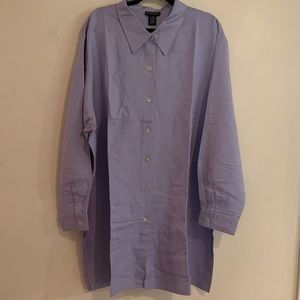 Dialogue Long Sleeve Linen Button Down and Tank 3X
